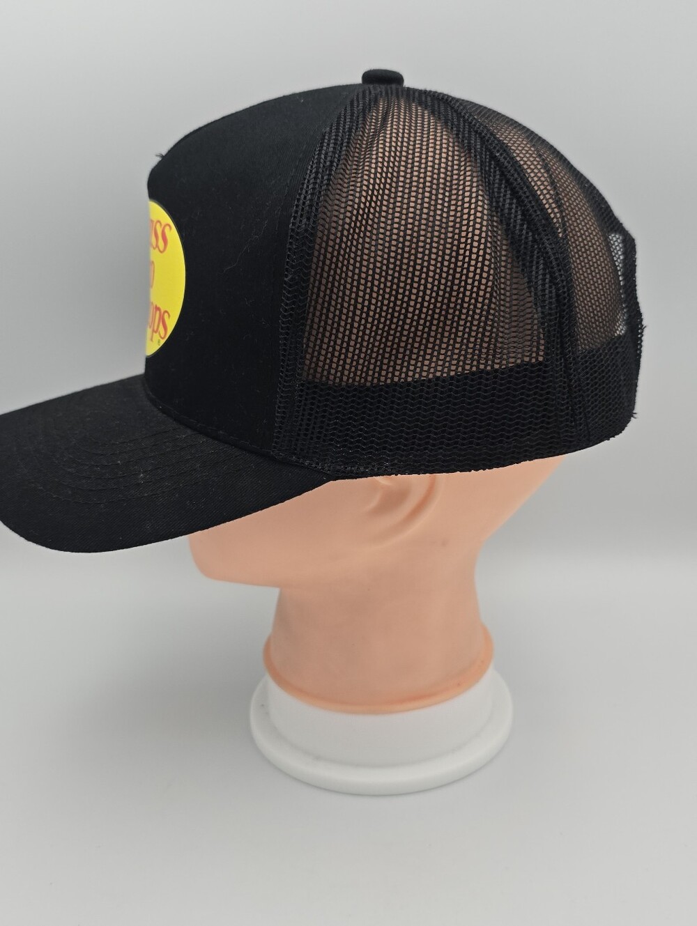 Bass Pro Shops Black Trucker Adjustable Snapback Hat - Picture 2 of 7